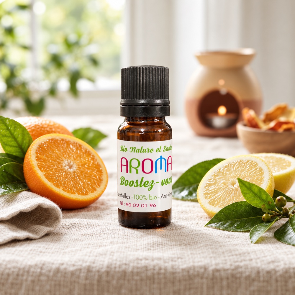 Boostez-vous, huile essentielle bio